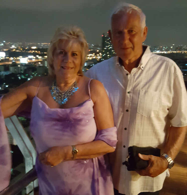 Carole and her husband, Mike, on holiday in Thailand