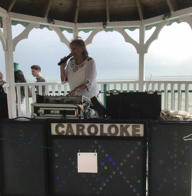 Carole hosts Karaoke evenings, branded as “Caroloke”