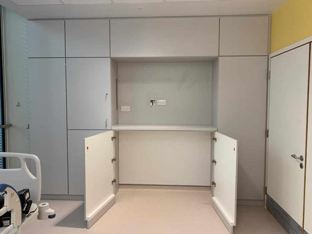 NHS Bedroom with space for fold-down guest bed