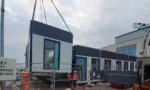 A Modular Building Being Lowered Into Position