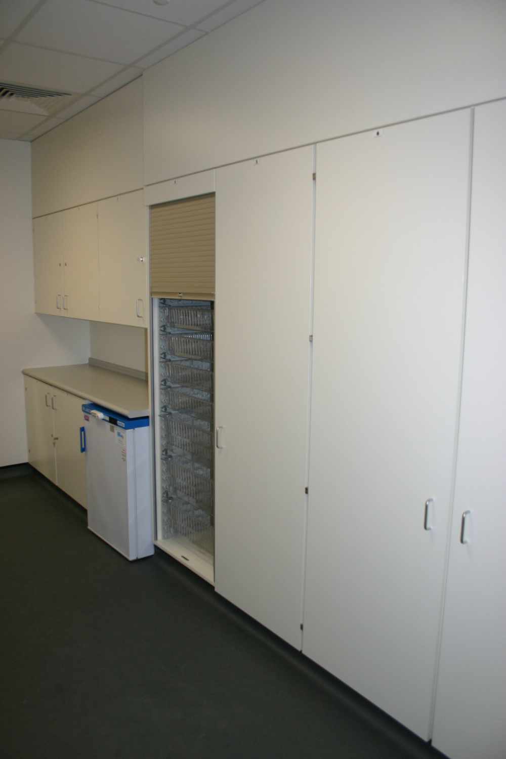 Fitted storage units at Heatherwood Hospital