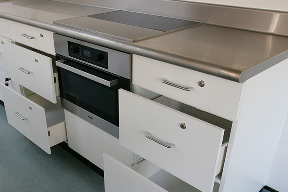 Drawer units in staff break-out area
